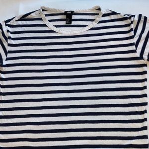 White and black stripe shirt